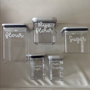 OXO Pop Lock Home Kitchen Storage 5 Container Set Bundle